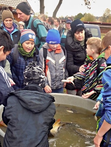 Školáci z Poštátu asistovali u výlovu Heřmaneckého rybníku